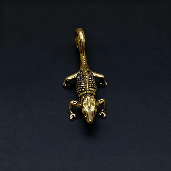 Gecko Figur Hjemmeinnredning Små Antikke Messing Dyrefigurer Te