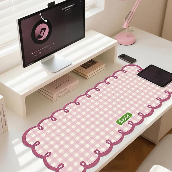 Rutete musematte stor rosa blå stilige musematter A2