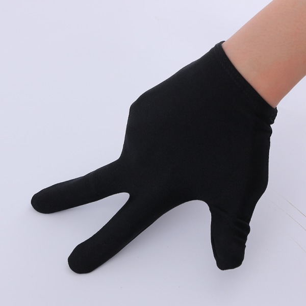 Billardhandske Finger Poolspillere Handsker Broderet Slip-pro black the left hand