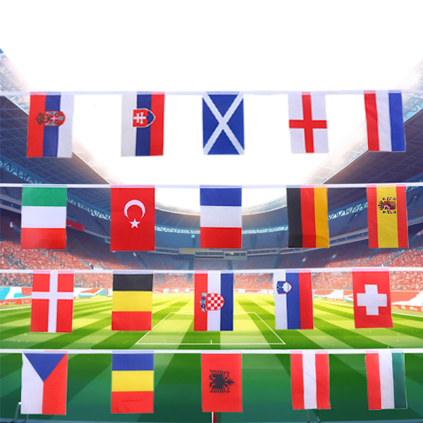 2024 EM-fotbollsmästerskap Vimplar Flaggor Europeiska Flaggor 14x21cm