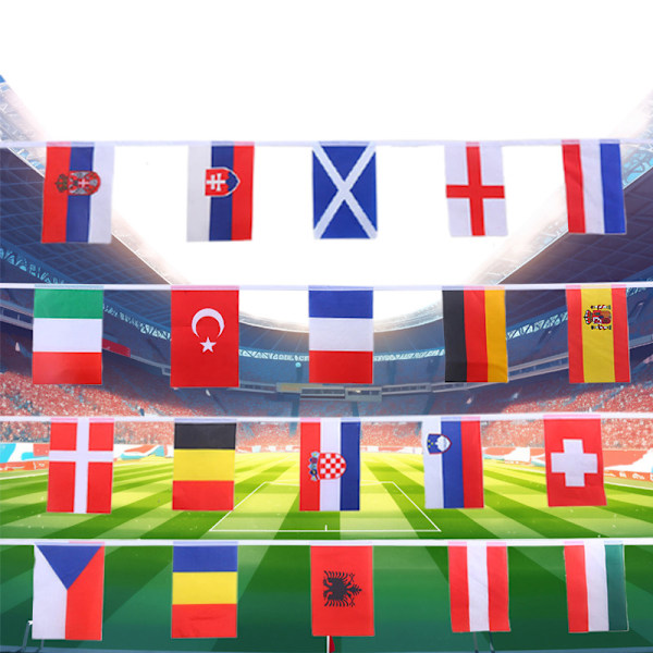2024 Europamesterskab Bunting Flag Europæisk Flag 20x28cm
