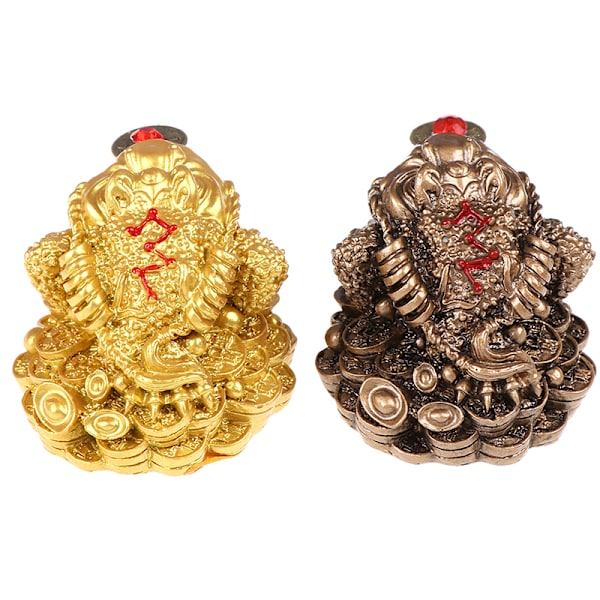 Feng Shui-padda for lykke og rikdom - Padda-figur for hjemmet eller kontoret Gold