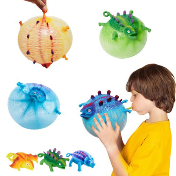 Leker for barn Oppblåsbare Dino ballonger Morsom blåser Smash Toy 4