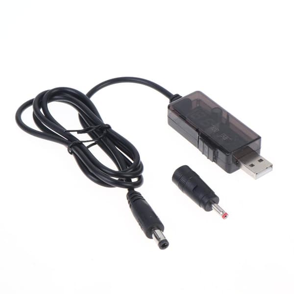 USB Boost Converter DC 5V till 9V 12V USB Step-up-kabel + 3.5x1.3 1 to 2
