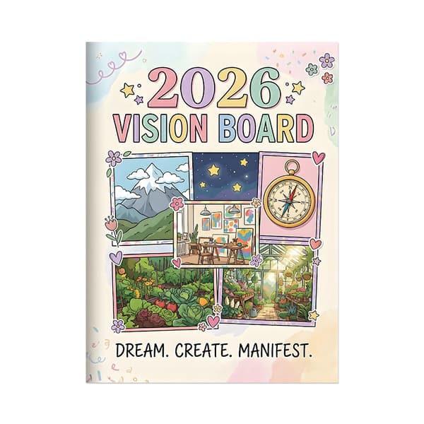 2026 Vision Board og Målplanlegger: Manifestér ditt beste liv med Multicolor