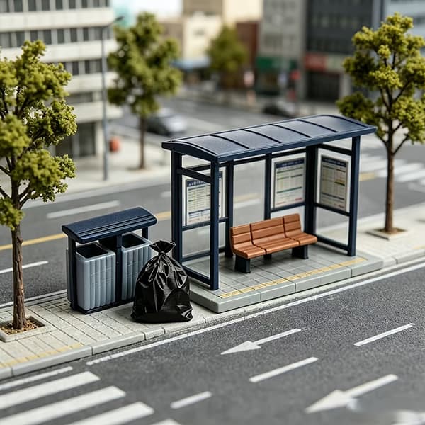 3 kpl miniatyyriroskapussimalleja A3