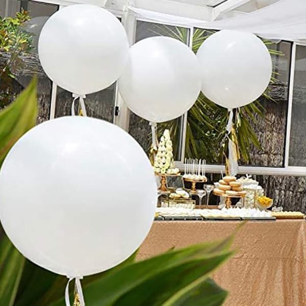 72 tommer store balloner Kæmpe Latex Performance Decor Ballon Par White