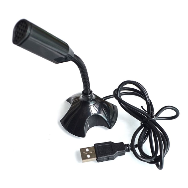 USB -mikrofoni kannettaville tietokoneille Säädettävä studiolaulu Black