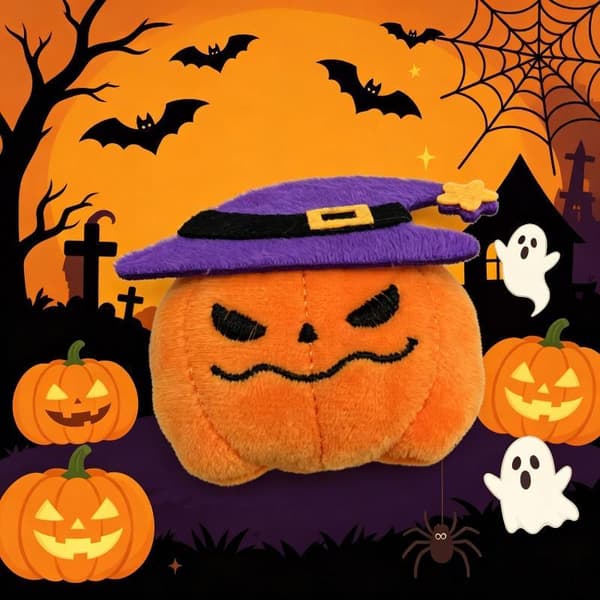 Halloween Plys Nøglering Til Kvinder Græskar Spøgelse Flagermus Heksehat D