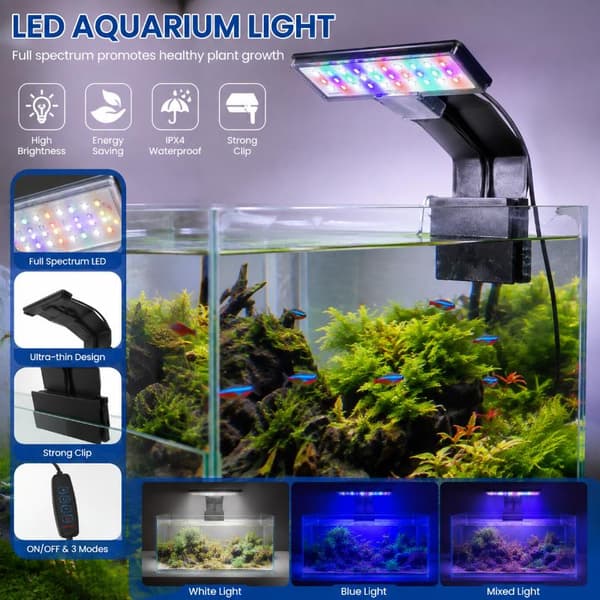 Akvarium LED-lys Ultratynt Vanntett Fisketank Vannplanter A4