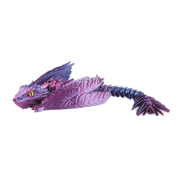 Feathered Wyvern Dragon 3D Printed Dragon Articulated Dragon Dr Red blue