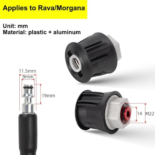 Bilvask Sprøjtehoved M22-14mm Quick Connect Adapter Til Karcher/ B