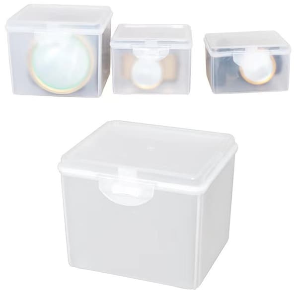 Flip Transparent Desktop Storage Box LED Strålkastare Förpackning Bo M