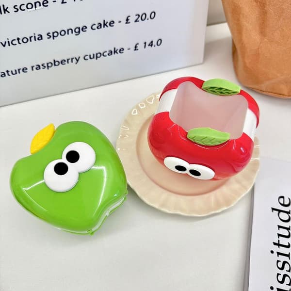 Æbleformet blyantholder Sjov penneopbevaring Makeupbørsteholder Red