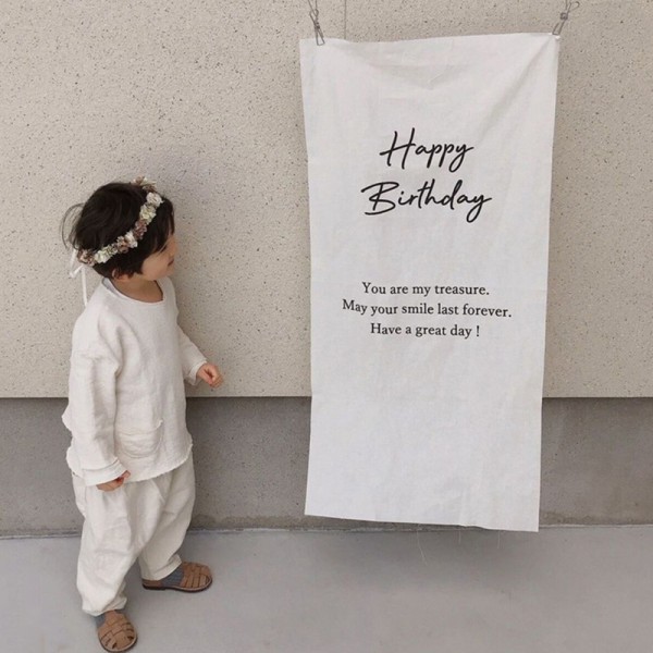 Yksinkertainen kirje Hyvää syntymäpäivää Riippuva kangas lastenhuoneessa Bi  3036 | Fyndiq