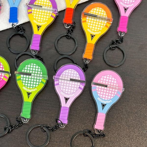 Mini Akryl Pickleball Paddle Nøgleringe Lyse Flerfarvede Stærke A5