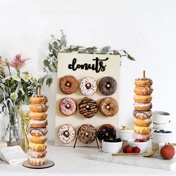 Træ Donuts Væg Display Stand Holder A2