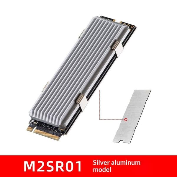 För M.2 SSD PS5 NVMe kylfläns kylare M2 2280 SSD hårddisk A Silver