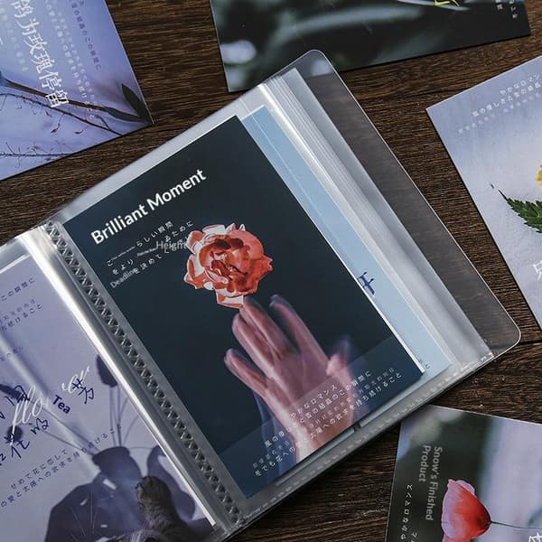 40 stk/bok A6 oppbevaringshefte Enkel stor kapasitet vanntett Transparent