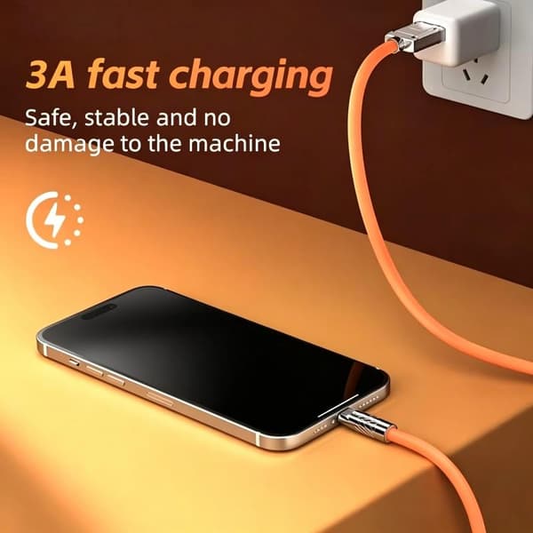 Vit USB A till Typ C Laddningskabel 120W Super Snabb Laddning T A4