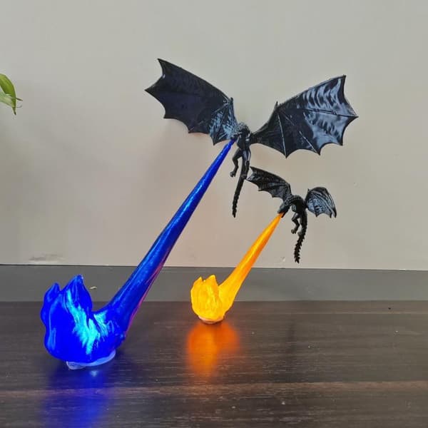 Drageflammedekor 3D Drageflamme Bogkrog Flyvende Ilddrage A7