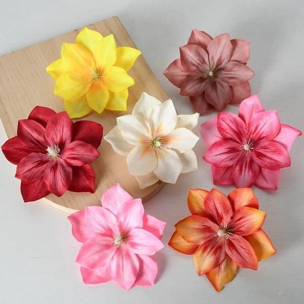 5 st konstgjord blomma DIY blomsterhantverk Clematis blommar DIY Vi A4 5PCS