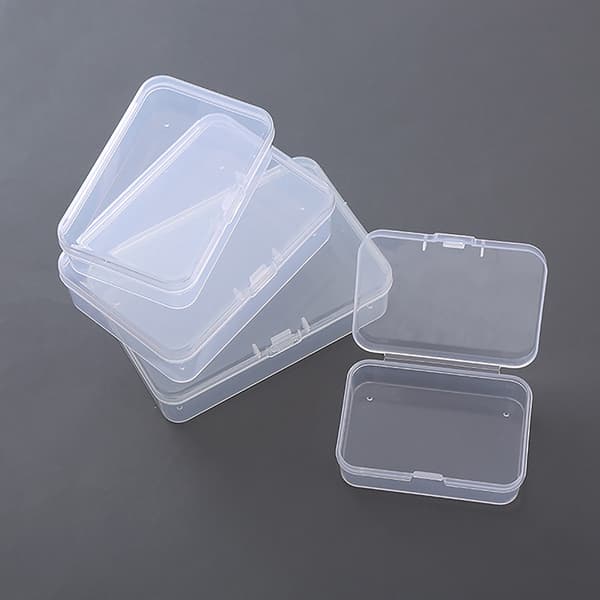 2PC Transparent Plast Oppbevaring Smykkeskrin Beholder For Perler 2PCS
