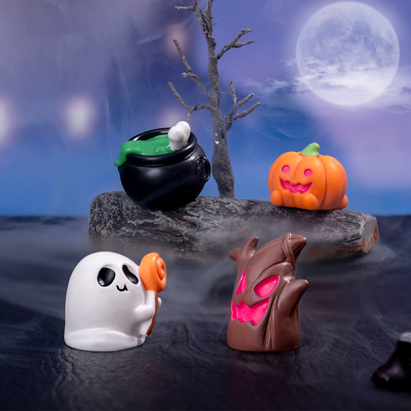 Mini Halloween-pynt Edderkopp Flaggermus Skjelett Spøkelse Mikro Landskap A8