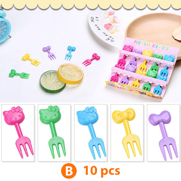 Fruktgaffel Mini Cartoon Barn Fruktplukk Tannpirker Bento Lunsj C