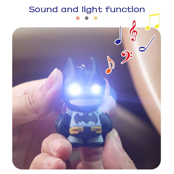 Batman Led Lighting Lyd Nøgleringe Kreative gaver Bagpack Pend