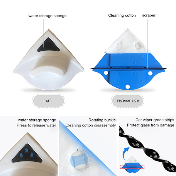Magnetisk vinduspusserbørste for vask av vask hjemmemagnet Blue P3-8MM