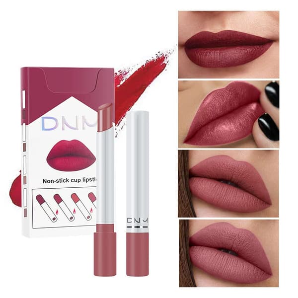 4 stk/sæt Makeup Læbestift og Kosmetik Sexet Læbestift Sæt Læbefarve E