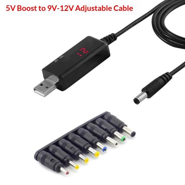 USB-tehostinmuunnin DC 5V - 9V 12V Step Up -muunninkaapeli 3.5