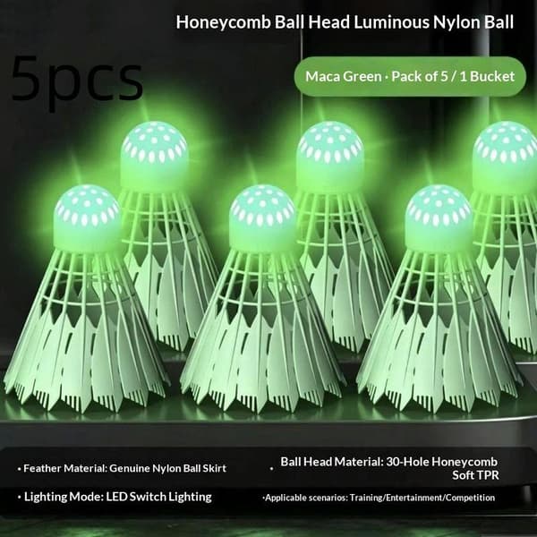 Mørk natt LED badminton lysende baller lysende badmi Green 3pcs