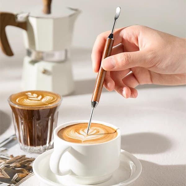 Kaffe Latte Art Utsökt Professionell Virknål Snidad Fl Purple