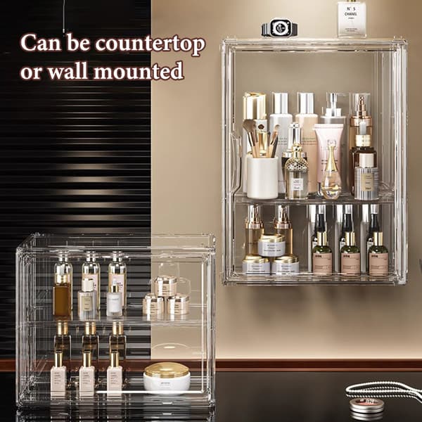 Klar stor makeup-organizer i akryl med låg E