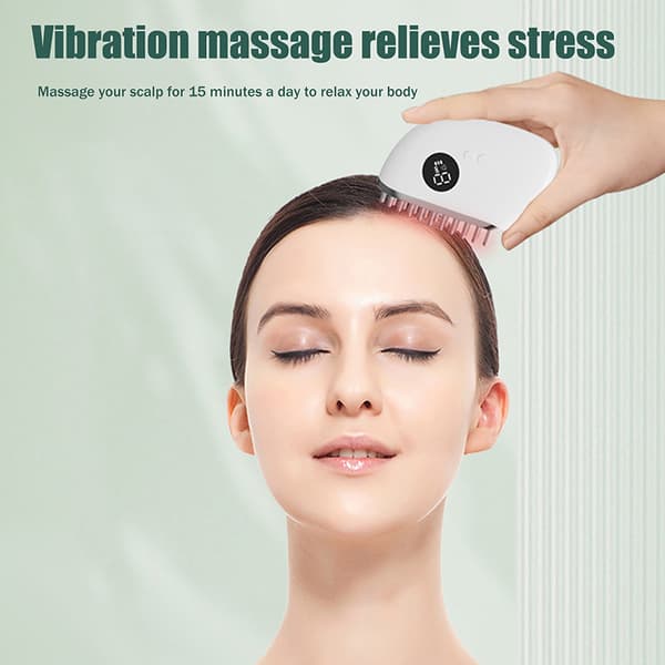 Elektrisk massagekam Hårmassage Hovedbundsbørste Vibration Rød Li
