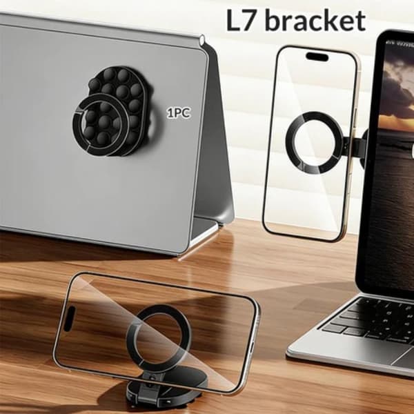 3-i-1 Sugfäste Magnetisk Telefonhållare Justerbar Bärbar Black