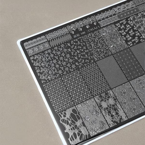 1 stk. blonde tekstur pluss neglekunst trykkstålplate – utsøkt