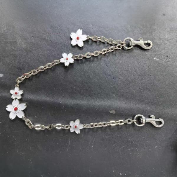 Rosa kirsebærblomst veskekjede forlenger e blomsterdesign for kvinner A8