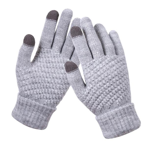 Vinter Touch Handsker Damer Varm Stretch Strik vanter Imitation W Gray