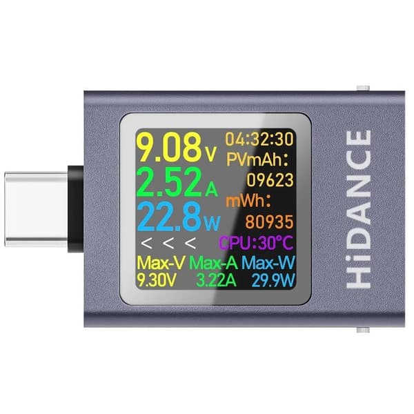 DC4.5-50V 0-12A Multifunktionell Digital Display DC Spänningsamperemeter Multicolor