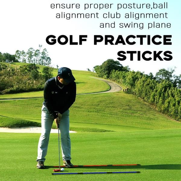 Golf Alignment Sticks Justeringsøvelsesstænger Sammenklappelig Golf Yellow