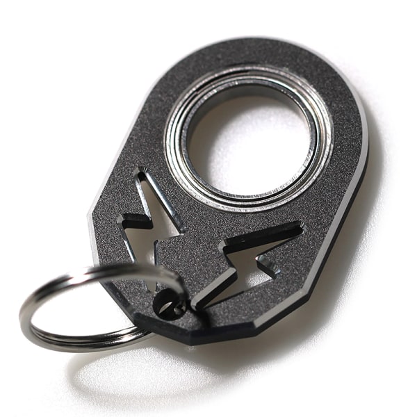 Nyckelring Spinner Metal Fidget Toys Spinnande nyckelring Black