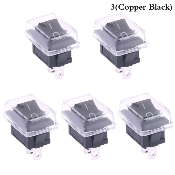 5 kpl Push Button Mini Switch 2Pin On/Off keinukytkin watilla 3(Copper Black)