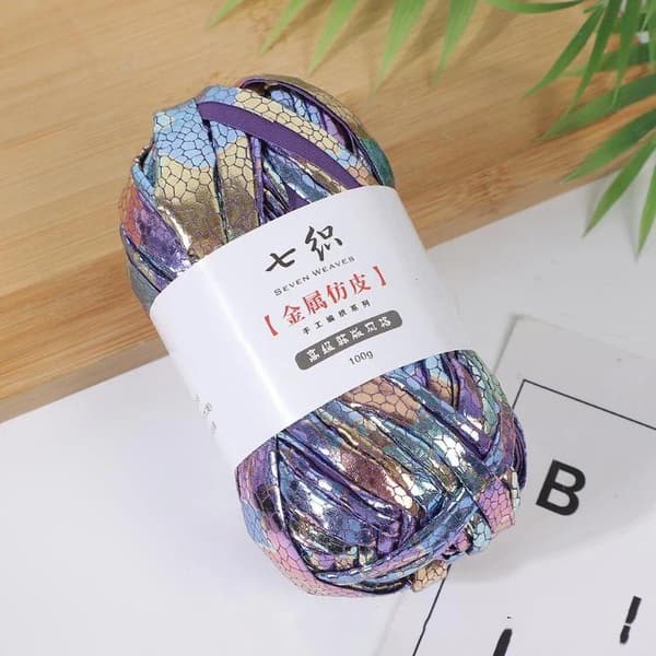 100g/rulle krakeleret metallisk garn til strikning af trendy farver Prem A6