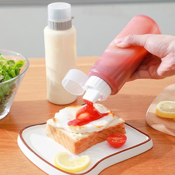 1 st 350/175 ml 5-håls kryddflaskor ketchup senapsflaska Gray 350ml