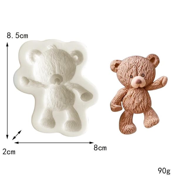 3D Bjørn Silikoneform Kage Bage Dekoration Værktøjer Chokolade Ca A2