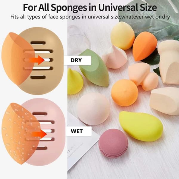 Makeup Svampholder Miljøvenlig Silikone Multihole Beauty Ble Khaki