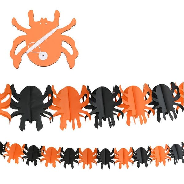 3 meter Halloween hengende girlander flaggermus gresskar spøkelser edderkopp papir spider